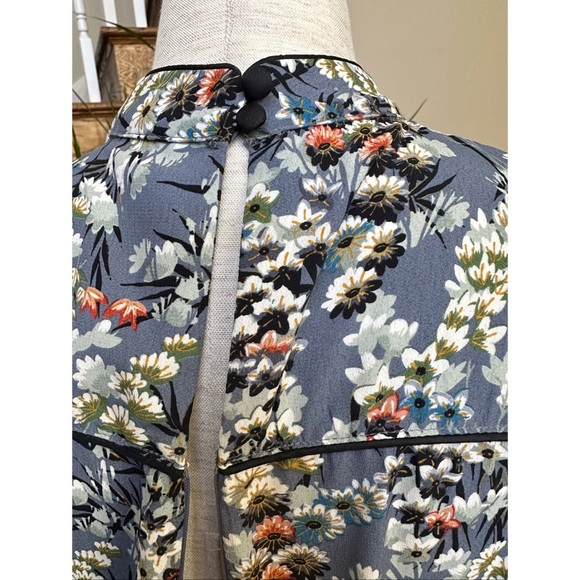 Zara Floral Gathered Waist Long Sleeves Mini Dress, NWOT, M - Picture 15 of 15